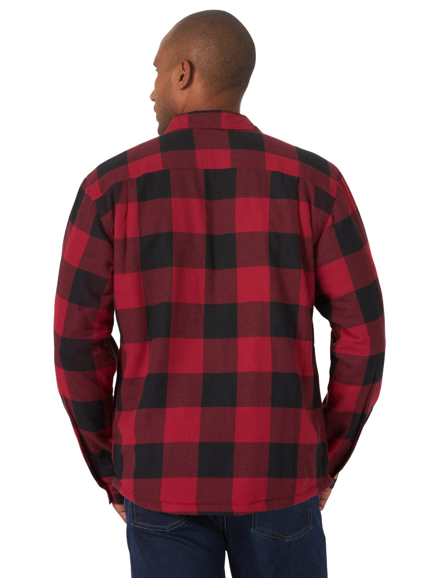Wrangler Authentics Long Sleeve Sherpa Lined Shirt Jacket, Red Buffalo, 3X-Large