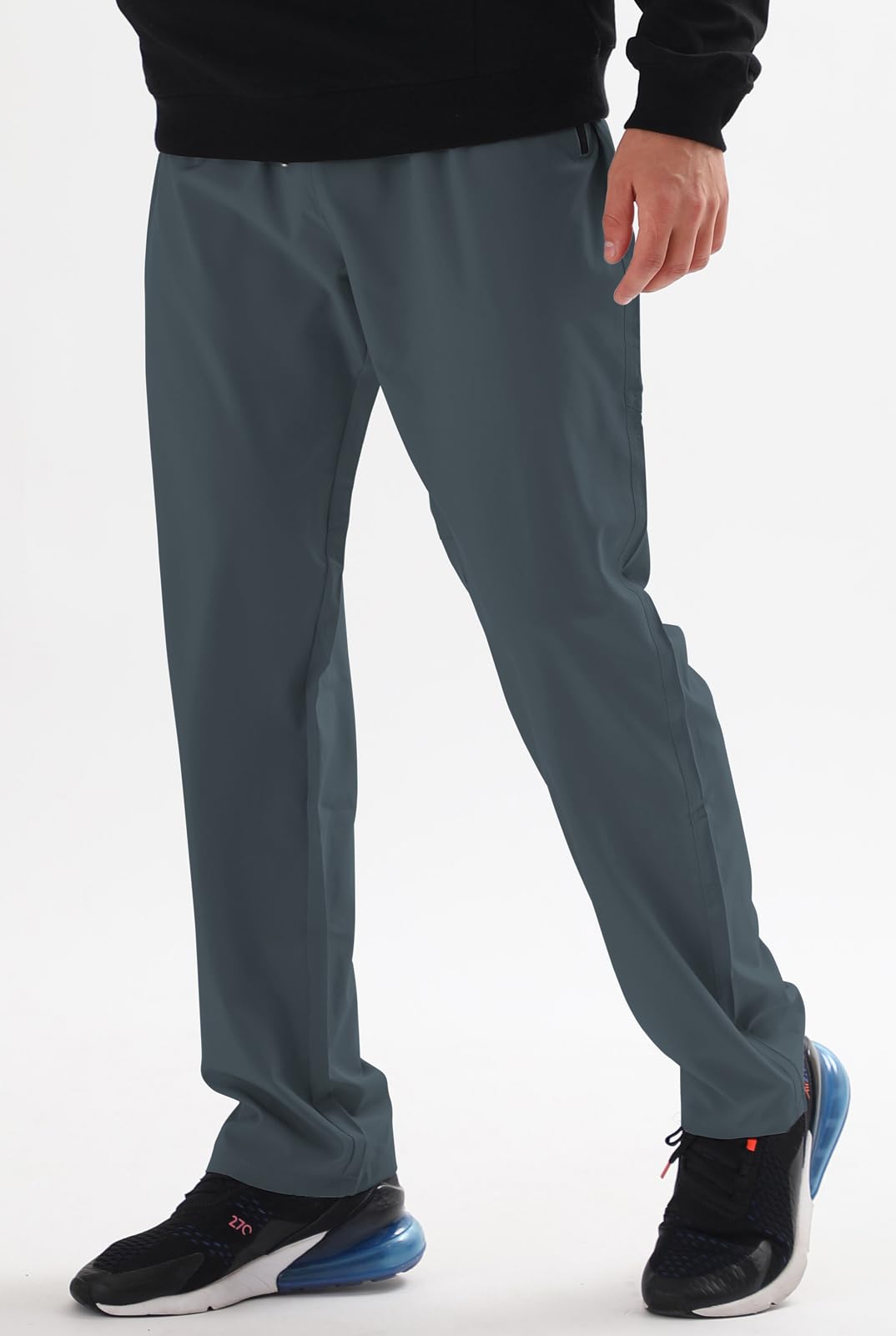 Mens Sweat Pants, with Pockets Outdoor Lightweight Breathable Quick Dry Athletic Jogging Hiking Pants with Elastic Waist Navy