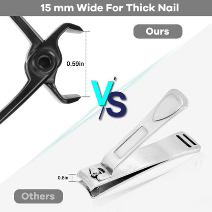Vepkuso Toenail Clippers & Nail Clippers Set for Seniors - Heavy-Duty Long Handled Toenail Clippers for Thick Toenails, Men & Women | Hygienic Manicure Set | Gift Idea