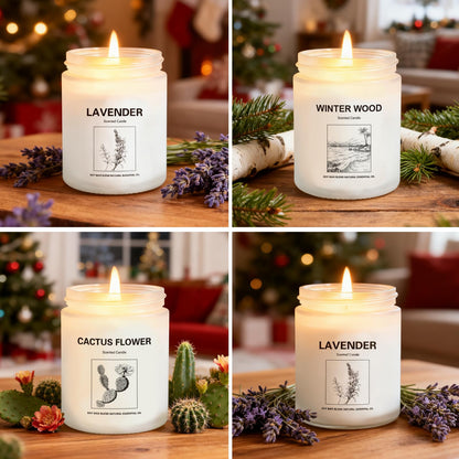 Holiday & Christmas Winter Candles Gift Set,4 Pack Long Lasting Soy Candles for Home,Natural Aromatherapy Candles with Relaxing Scents,Perfect Spa Gifts for Women