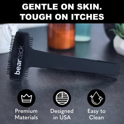 Bearback Back Scratcher for Men & Women – Long Reach Folding Handle, Skin-Safe Bristles – Extendable, Portable, Easy to Clean – Designed by a USA Small Business