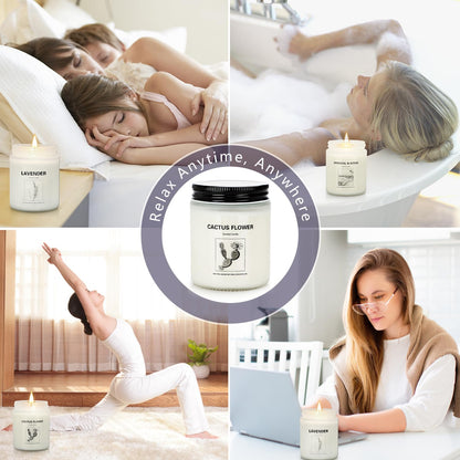 Holiday & Christmas Winter Candles Gift Set,4 Pack Long Lasting Soy Candles for Home,Natural Aromatherapy Candles with Relaxing Scents,Perfect Spa Gifts for Women
