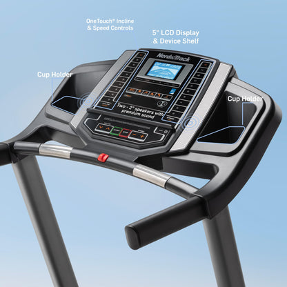 NordicTrack T 6.5 S; Treadmill for Running and Walking with 5” Display and SpaceSaver Design