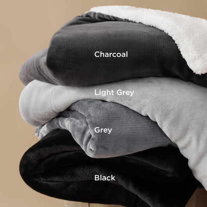 Bedsure GentleSoft Sherpa Fleece Throw Blanket for Couch - Thick and Warm Christmas Blanket for Winter, Soft Fuzzy Plush Throw Gifts for Women and Men, Grey, 50x60 Inches