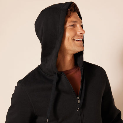 Amazon Essentials Men's Full-Zip Fleece Hoodie (Available in Big & Tall), Black, Large