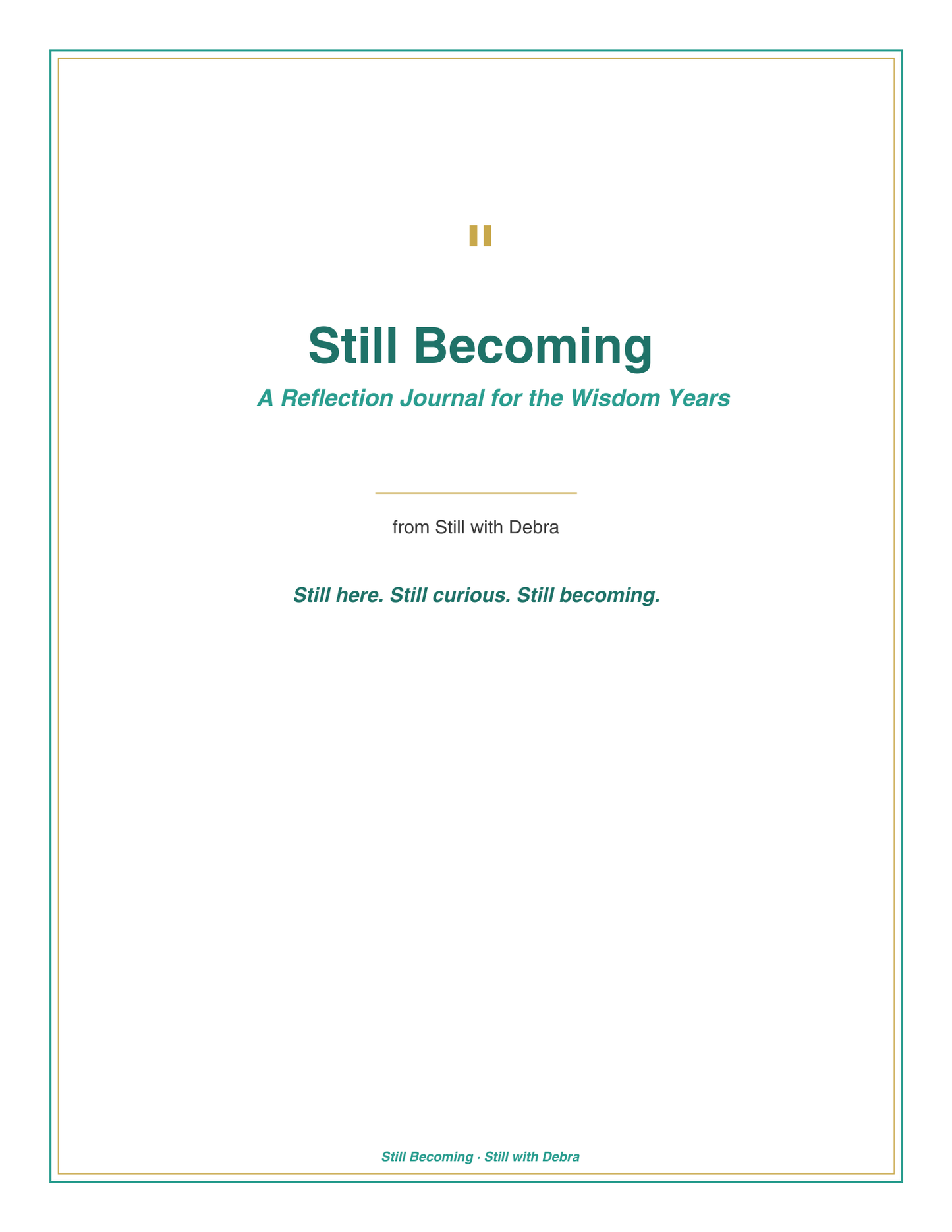 Still Becoming Reflection Journal – Guided Prompts for Seniors (Digital PDF Download)