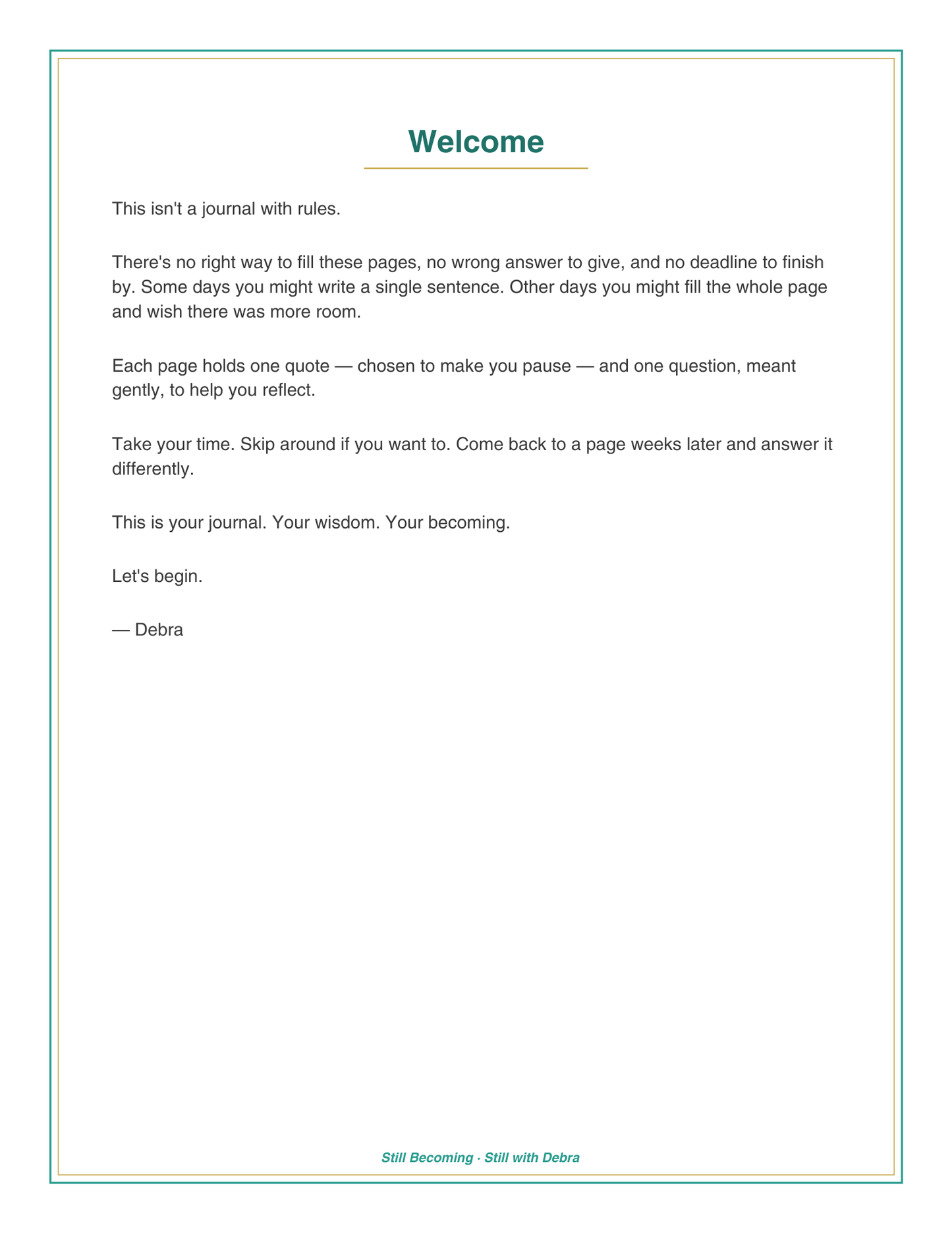 Still Becoming Reflection Journal – Guided Prompts for Seniors (Digital PDF Download)