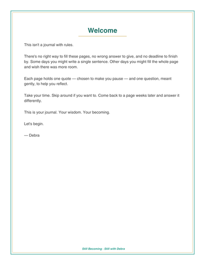 Still Becoming Reflection Journal – Guided Prompts for Seniors (Digital PDF Download)
