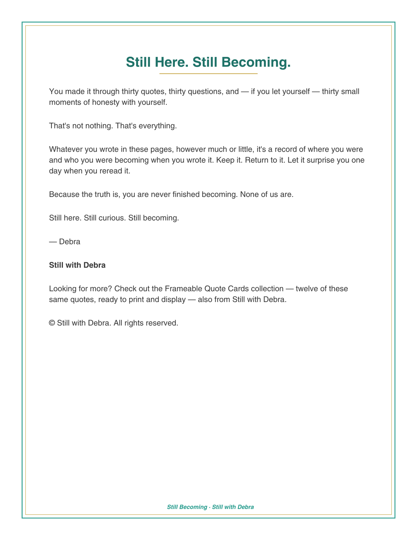 Still Becoming Reflection Journal – Guided Prompts for Seniors (Digital PDF Download)