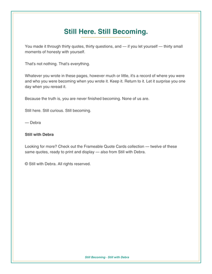 Still Becoming Reflection Journal – Guided Prompts for Seniors (Digital PDF Download)